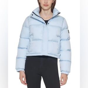 Calvin Klein cropped Blue Puffer Jacket